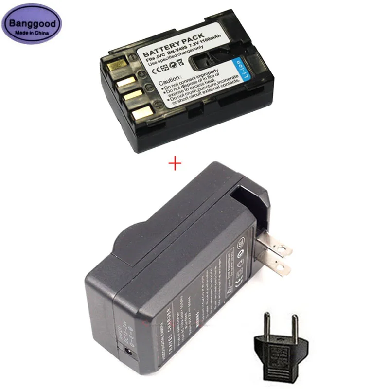 Аккумулятор для видеокамеры 1100 мАч BN-V408U BNV408U BN-V408 BNV408 + зарядное устройство