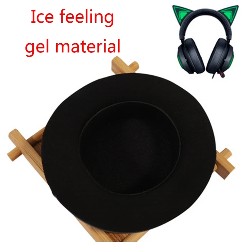 

1 Pair Leather Earpads Cooling-Gel Foam Ear Pads Cushions Cover for Razer Kraken Kitty RGB USB Gaming Headset