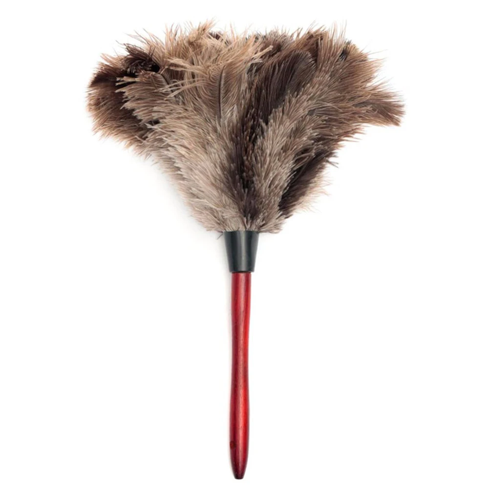 Anti-static Ostrich Feather Fur Wooden Handle Brush Duster Dust Cleaning Tool Household Tools Merchandises | Дом и сад