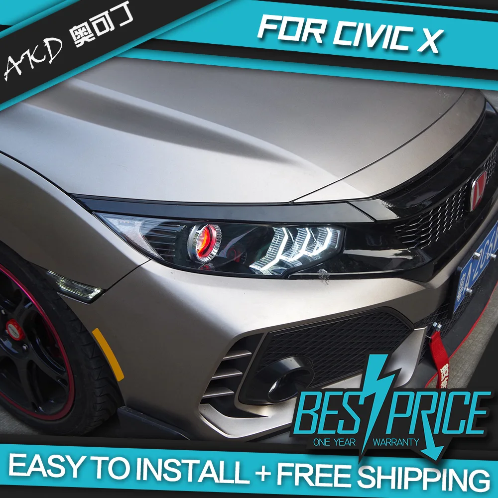 АКД автомобилей Стайлинг фар для Honda Civic G10 2016 2018 Mustang Тип фары светодиодный