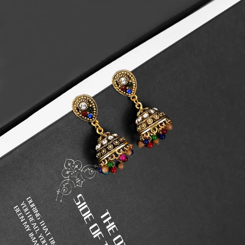 Новые дизайнерские этнические серьги null античные винтажные цветные бусины