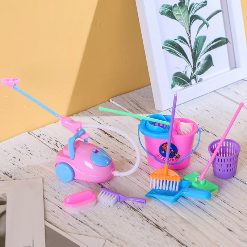 9 шт./компл. детские мини инструменты для уборки дома|Игрушечная бытовая техника и