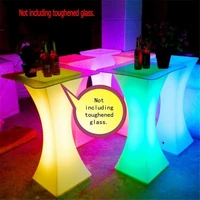new rechargeable led cocktail table plastic bar coffee table 16 color led light home decoration table with remote controller