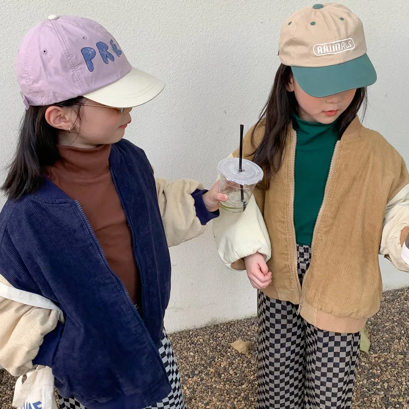 

Autumn New Children's Clothing Jacket Boys And Girls Corduroy Quilted Baseball Uniform Warm Casual Jacket