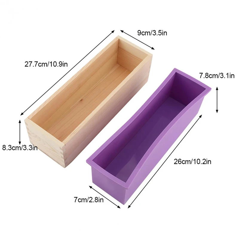 

1PC Soap Mold 1200ML Silicone Wooden Rectangular Handmade Soap Mold DIY Chocolate Cakes Mold For Household Craft Accessories
