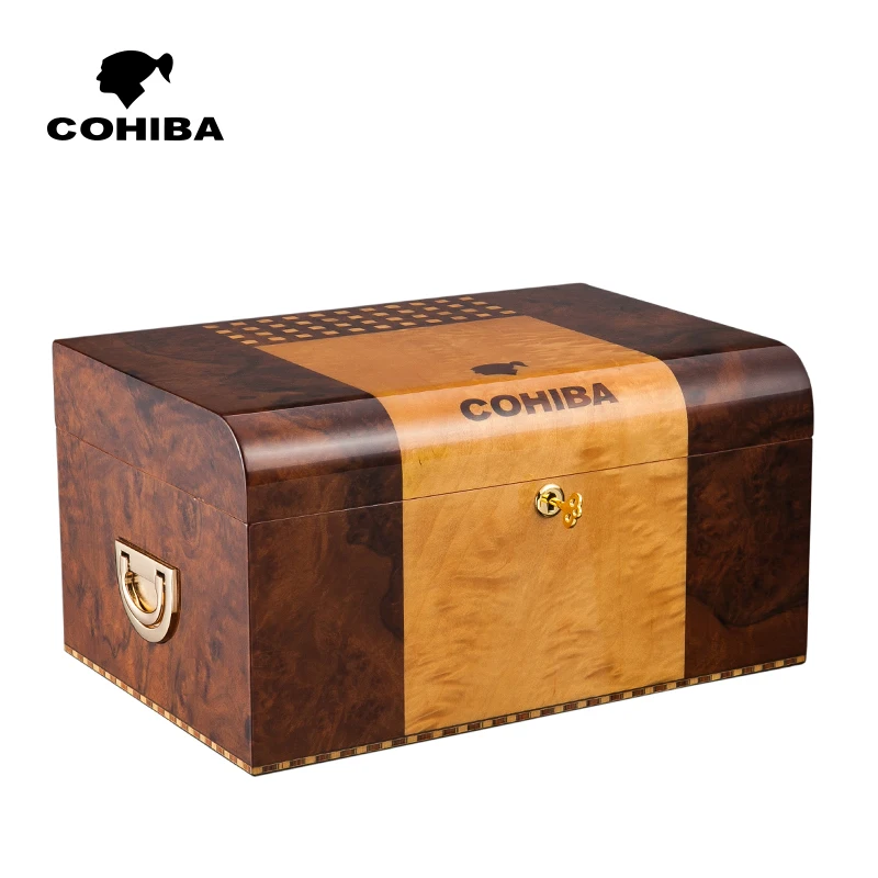 

COHIBA High Grade Cigar Box Large Capacity Double-storey Cigar Humidifier With Cigar Humidifier And Cigar Hygrometer