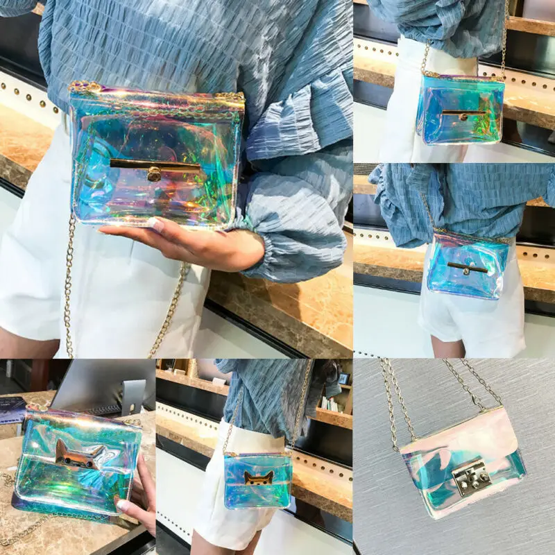 Сумки для женщин голографическая лазерная сумка прозрачная маленькая