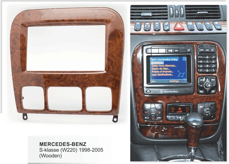 Double Din Car Trim Surround Panel for MERCEDES BENZ S klasse W220 1998-2005 Radio Dash Mounting Kit Face Frame Bezel Cover | Автомобили и