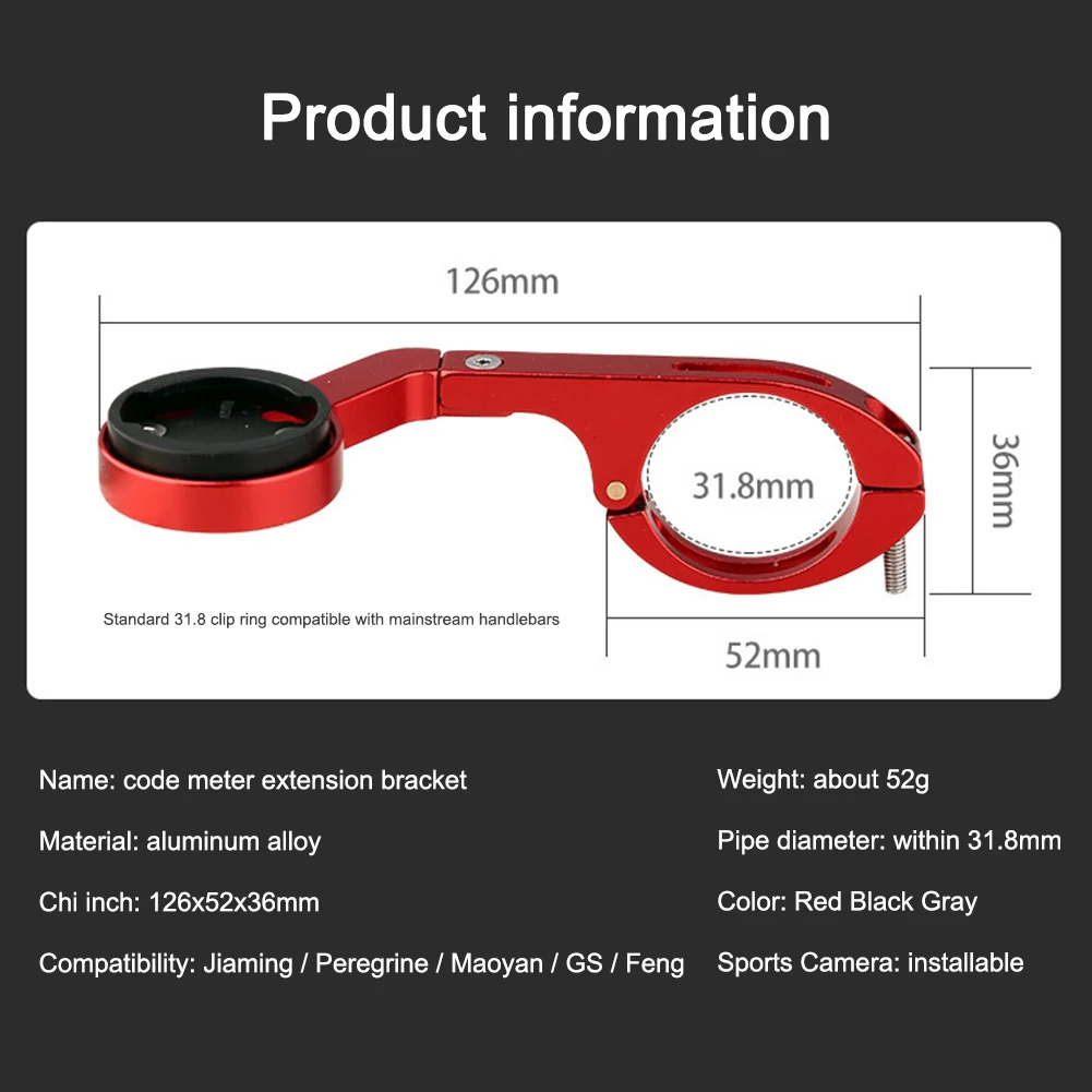 

MTB Road Bicycle Computer Holder Aluminum Alloy Cycling Extension Mount Handlebar Sports Camera Phone Bracket