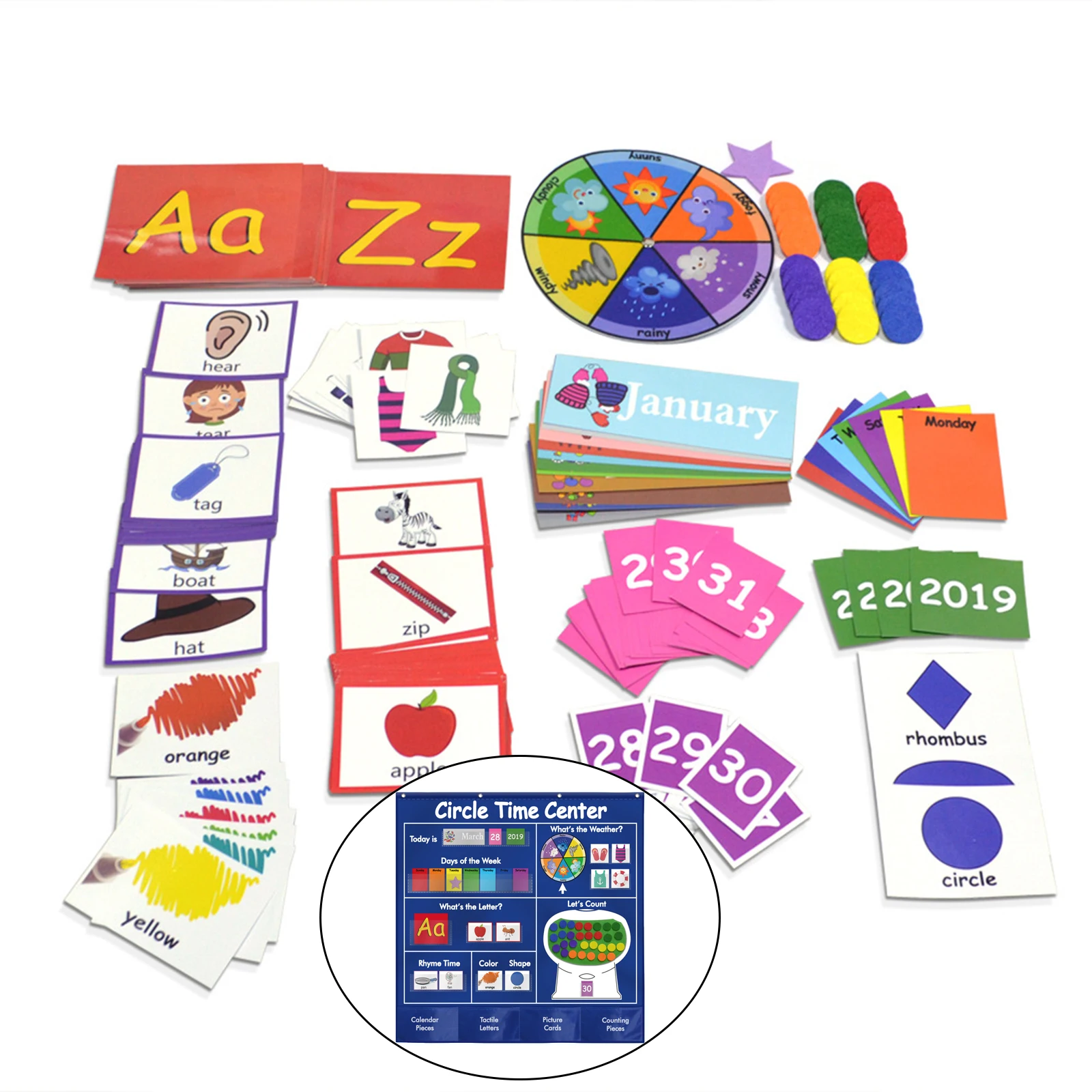 Круглый центр времени для детей малышей детский сад раннее обучение классная