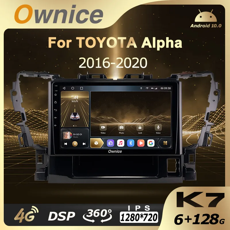 

Автомобильный радиоприемник K7 Ownice 6G + 128G Android 10,0 для Toyota Alphard H30 2015 - 2020 мультимедийный плеер Видео Аудио 4G LTE GPS Navi