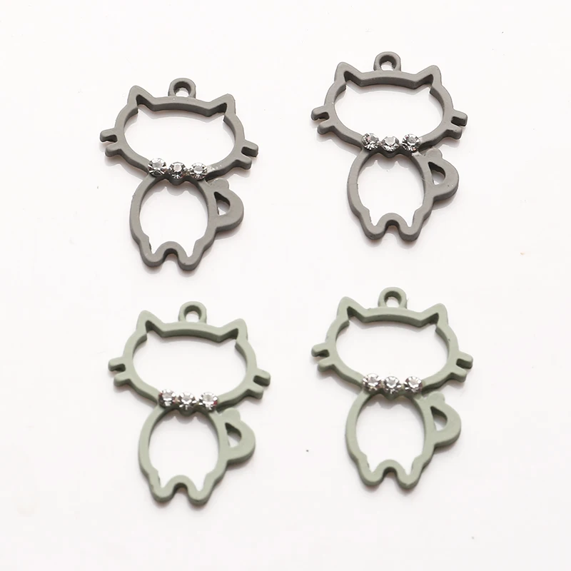 10 шт кошка стразы кнопка для DIY серьги и ожерелье Подвески или аксессуары волос QC04