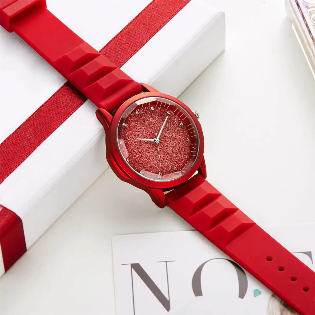 

Женские часы Роскошные наручные часы с резиновым ремешком повседневные часы классические аналоговые кварцевые часы, циферблат 37 мм