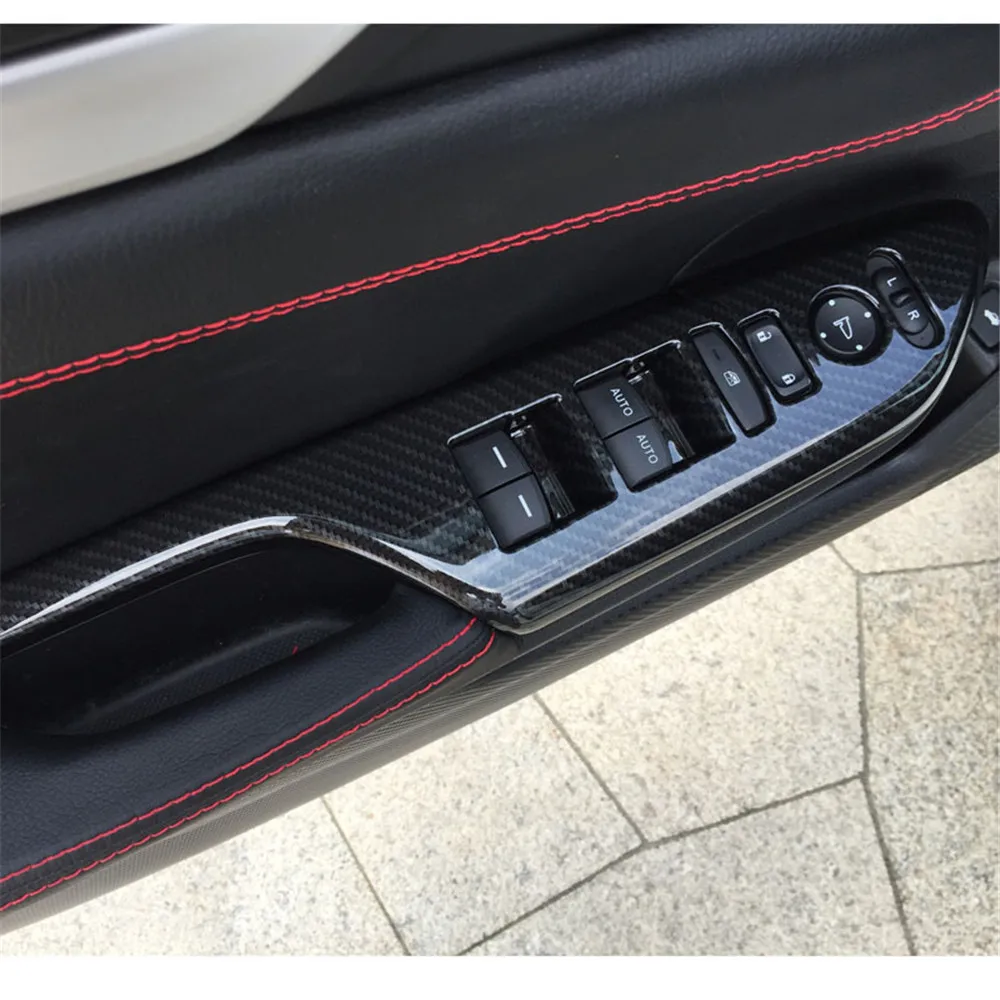 

For Honda Civic10th 2016 2017 2018 2019 Carbon Fiber Window Lift Switch Panel Frame Cover Trim Car Interior Accessories LHD