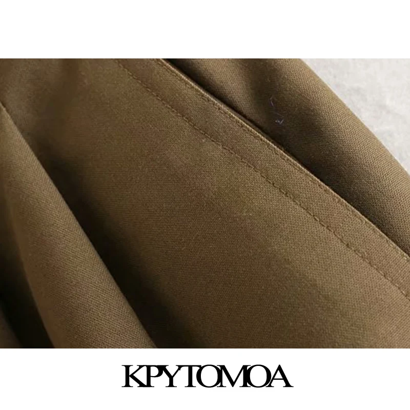 Vintage Stylish Office Wear Solid Straight Pants Women Fashion Zipper Fly Pockets Female Ankle Trousers Pantalones Mujer