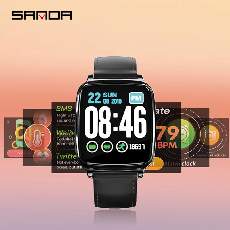 Smart Watch For Women Men SANDA Sports Heart Rate Tracker Monitor Blood Pressure Android iOS Bracelet Phone Wristband | Электроника