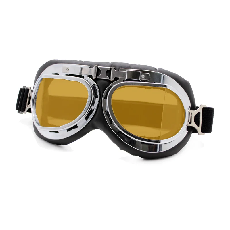 

Retro Motorcycle Goggles Glasses Vintage Moto Classic Goggles for Harley Pilot Steampunk ATV Bike Copper Helmet