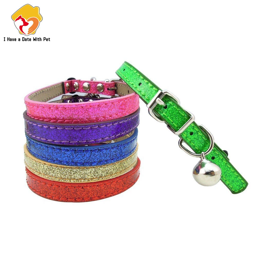 Ошейник для кошек из ПУ кожи 8 цветов|Ошейники и поводки кошек| |