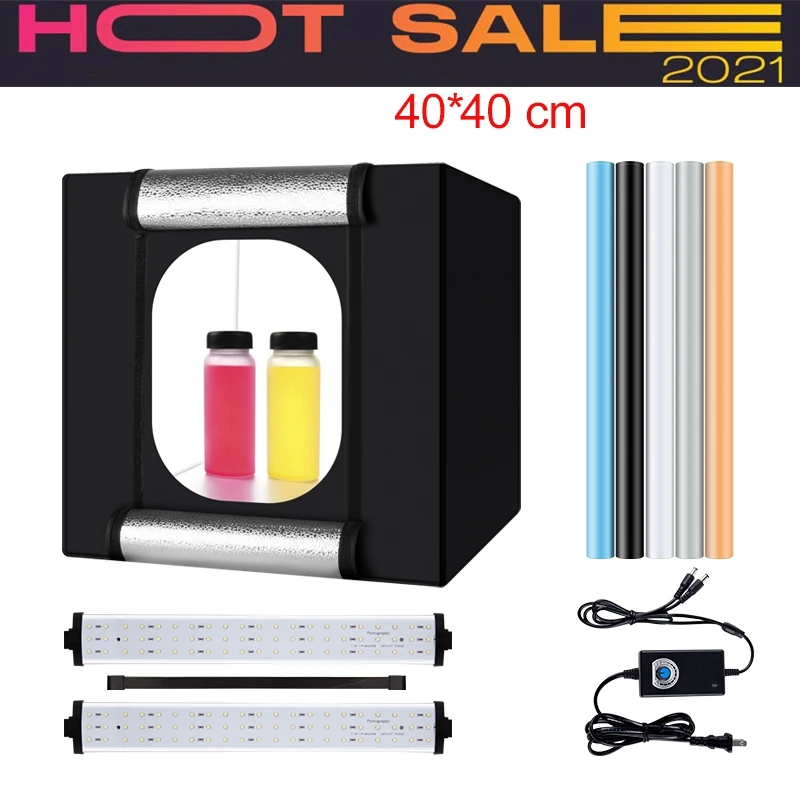 Фотобокс 40*40 см Led светильник коробка настольная стрельба складная палатка
