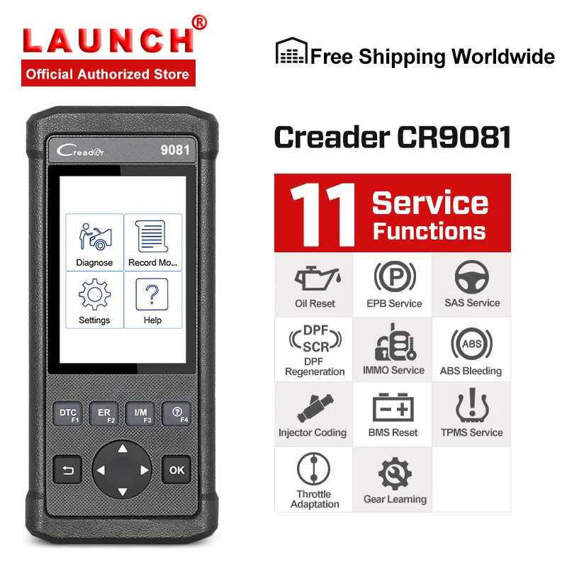 LAUNCH Creader 9081 OBD2 автомобильный сканер кода автомобильный диагностический сканер автоматический сброс 11 Функция сброса TPMS DPF EPB