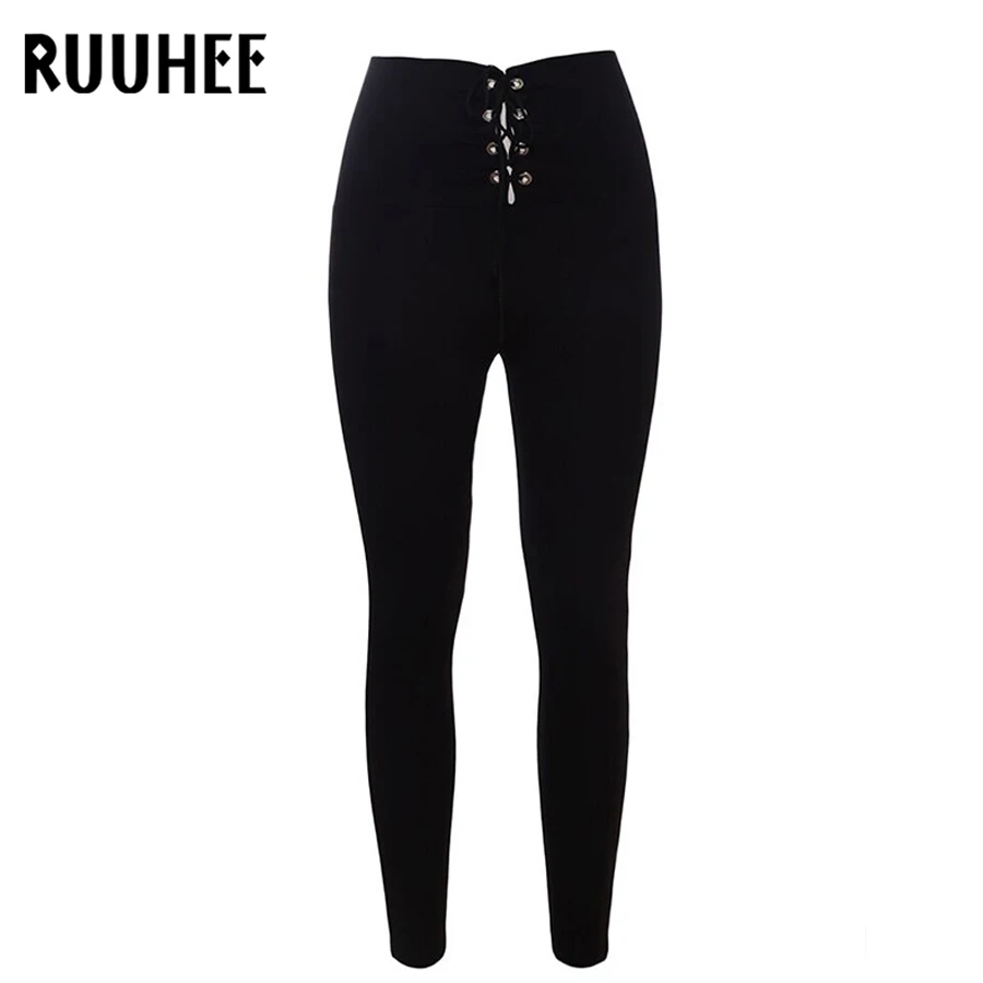 RUUHEE плотные однотонные леггинсы спортивные женские спортивные штаны с высокой талией тренировочные брюки для йоги леггинсы для спортзала кружевные тонкие пуш-ап леггинсы