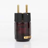 2pieces gold plated schuko plug p079e eu version power plugs for audio power cable