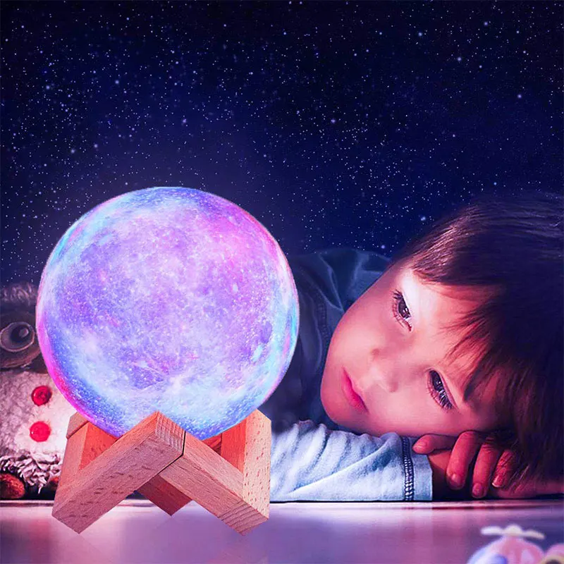Прямая поставка лампа с 3D рисунком звезды и Луны галактикой 16 меняющихся цветов