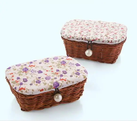 Практичный набор для шитья из ротанга портативный резьбы коробка хранения