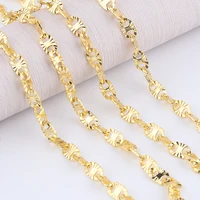 sauvoo 1mpaper jam 5 5mm gold color bulk chain for diy jewelry making supplies wholesale lots chain handmade accessories