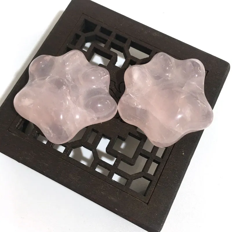 Натуральный розовый кварц кристалл кошка подкладка ручная резьба скульптура
