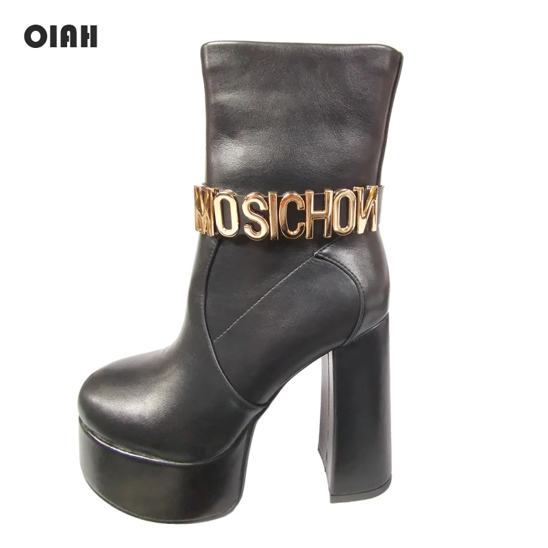 Женские сексуальные зимние черные ботильоны на платформе женские модные ботинки