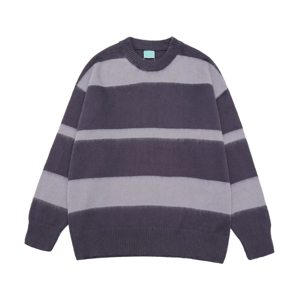 

Dark Icon Big Stripe Vintage Men Women Sweater Round Neck Autumn Men's Sweaters 2 Colors