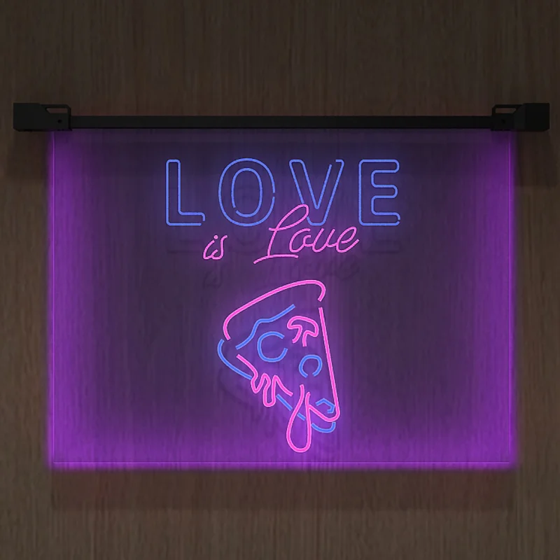 Надпись Love Is со слоганом двухцветная светодиодсветодиодный неоновая вывеска