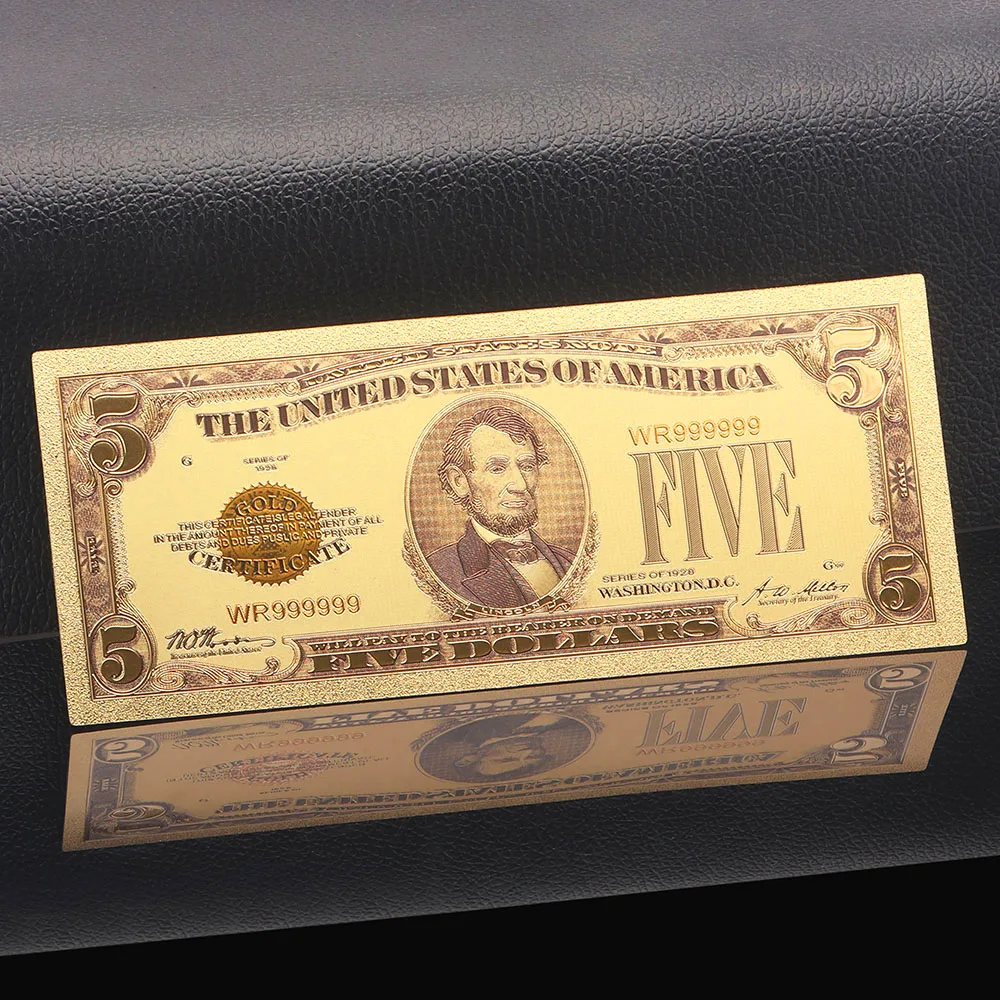 1928 год позолоченные США долларовая банкнота Копировальная бумага USD 100 50 20 10 5