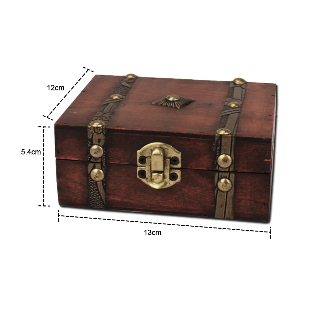 Retro Design Wooden Lock Catch Jewelry Gift Storage Box Container Sundries Organizer Large Capacity Jewelry Storage Case