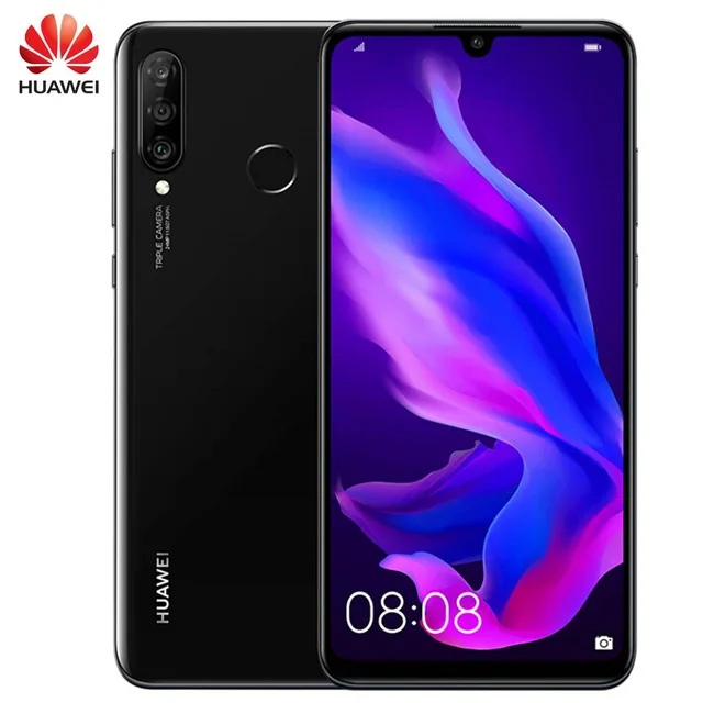 Черный Глобальная версия HUAWEI P30 Lite Nova 4e смартфон 4G 128G 6,1" полноэкранный Android 9,0 Kirin 710 Восьмиядерный 4* камеры - Цвет: Черный