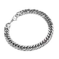 hip hop rock personality trend malefemale jewelry bangles stainless steel glossing simple cuban chain bracelets
