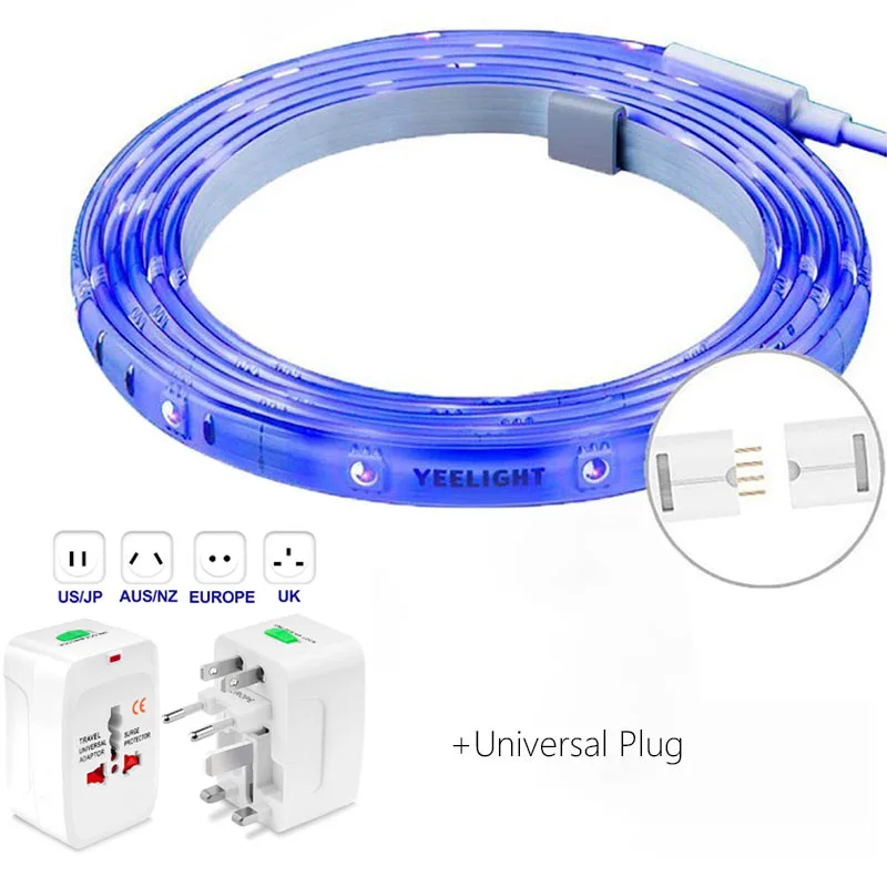 Lightstrip Add Plug Xiaomi Yee светильник, умный светильник, умный дом, Wi-Fi приложение, светодиодный светильник с дистанционным управлением, полоса расширения, версия, поддержка сшивания - Цвет: Lightstrip Add Plug