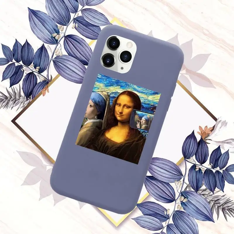 

Cartoon Statue Abstract Art Phone Case Candy Color for iPhone 11 12 mini pro XS MAX 8 7 6 6S Plus X SE 2020 XR