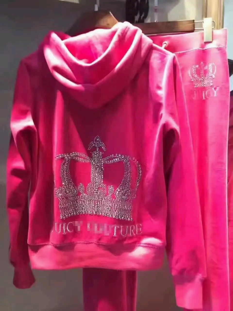 

Spring and Autumn Velvet Suit Casual Exercise Homewear Fashion Skinny Two-Piece JC Women's Clothing Sweatshirts Hoodies