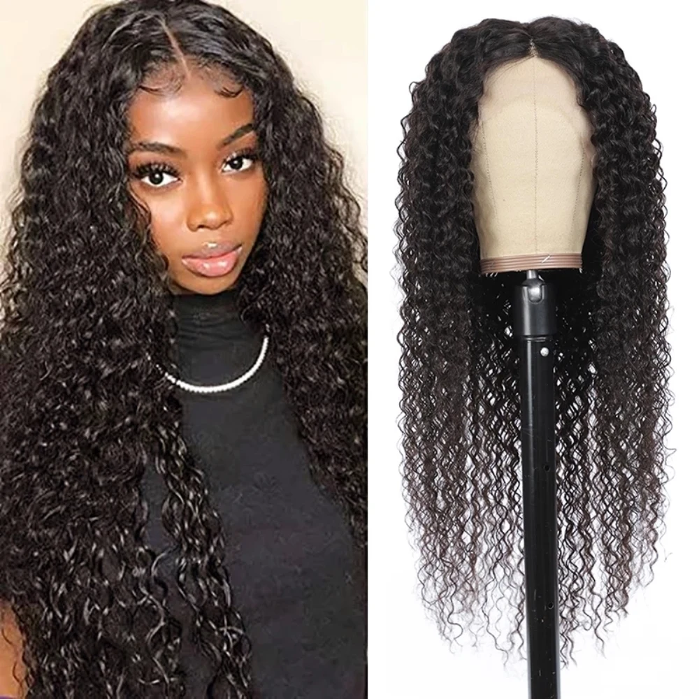 

5*5 Silk Base Closure Wig Deep Wave Skin Top Human Hair Wig with Baby Hair Brazilian Remy Hair Lace Front Wig Curly Free Part