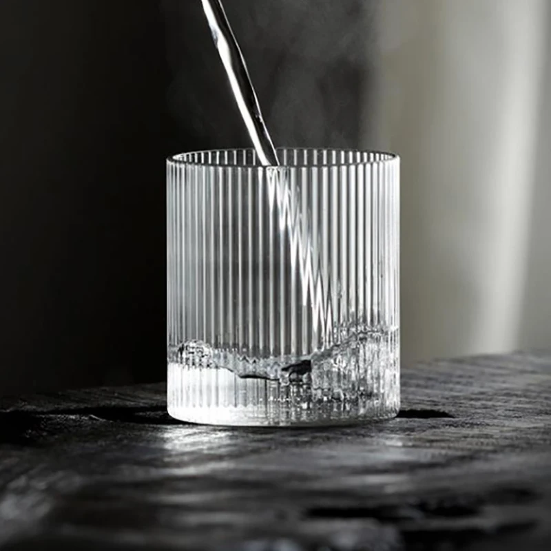

s New High Temperature Resistant Vertical Grain Glass Coffee Cup Striped Glass
