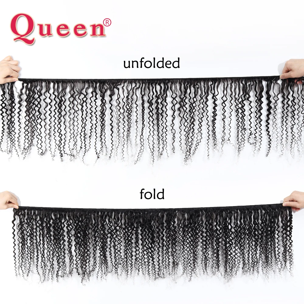 Малазийские Кудрявые Волнистые Волосы Queen Hair Products 3 пряди с двойным переплетением