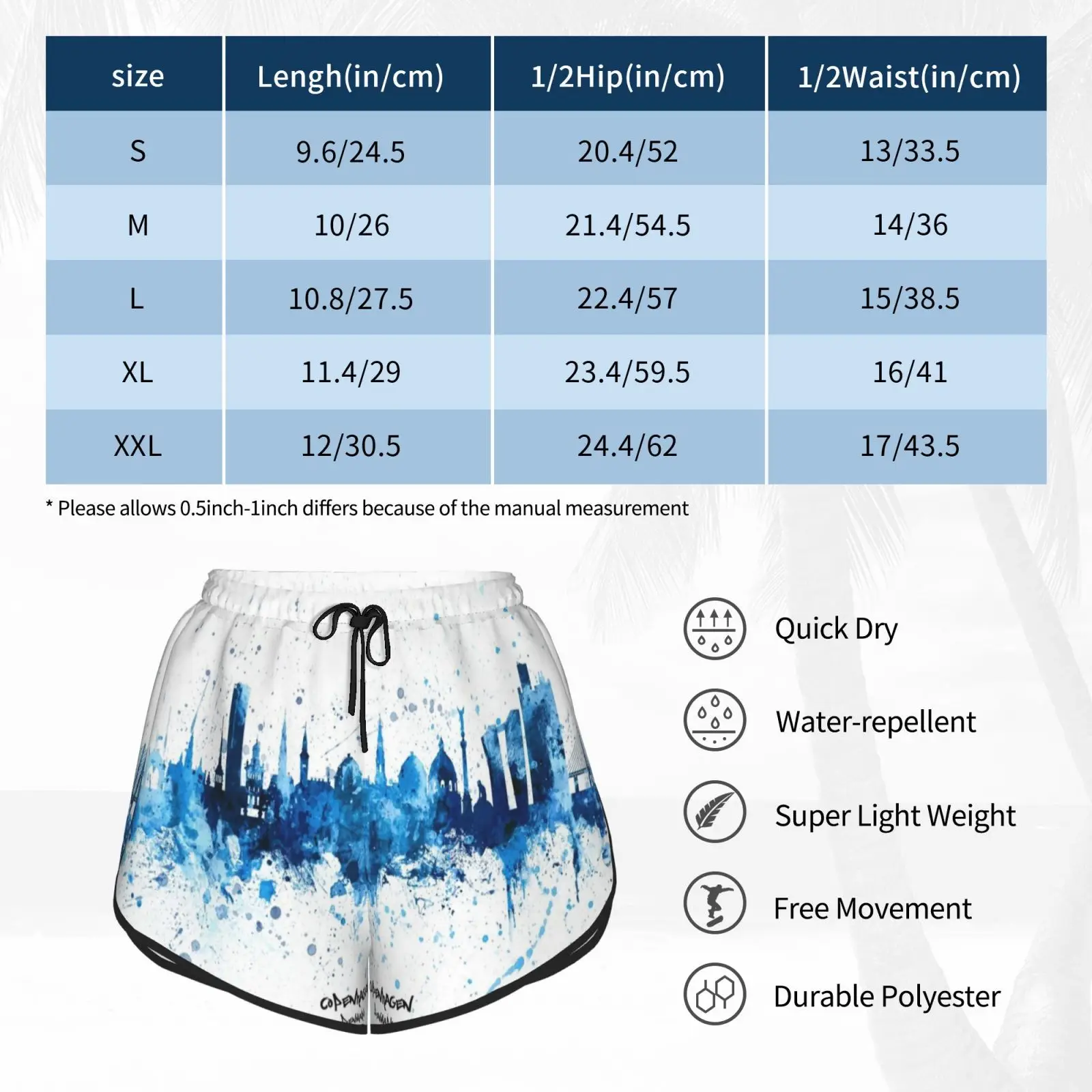 

Copenhagen Denmark Skyline Swim Shorts Women Beach Shorts Copenhagen Copenhagen Skyline Skyline Cityscape Copenhagen