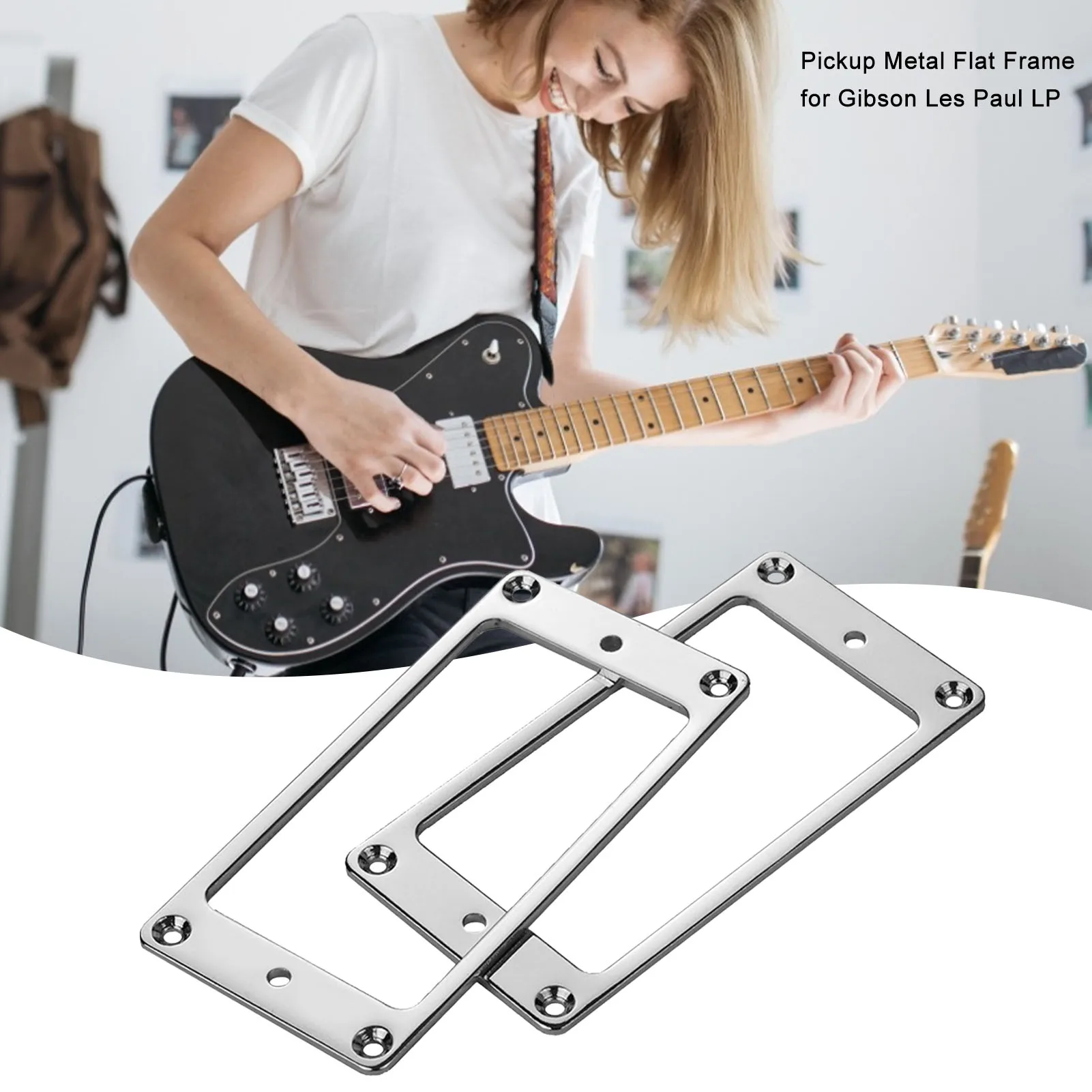 2 шт. хромированные Монтажные кольца для звукоснимателя электрогитары LP