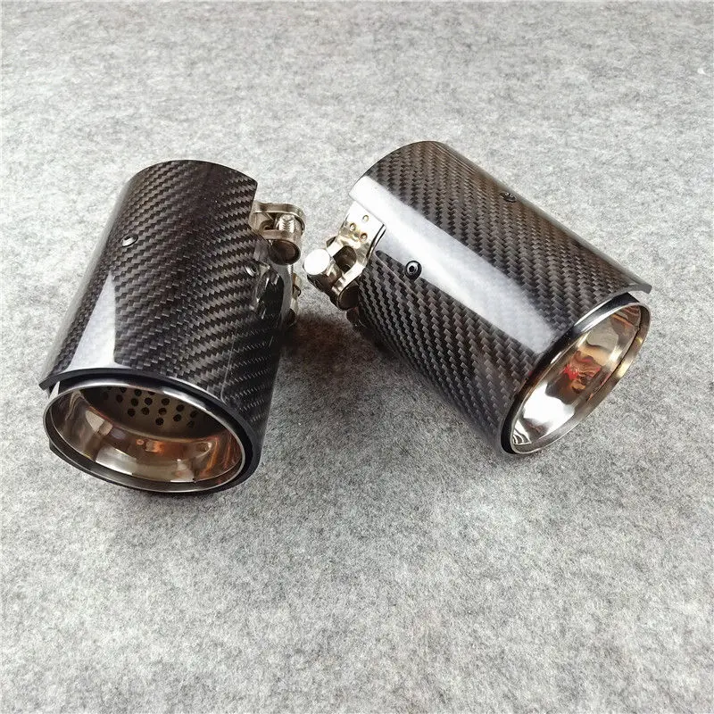 1 шт. автомобильная выхлопная труба с логотипом M глянцевые серебряные карбоновые