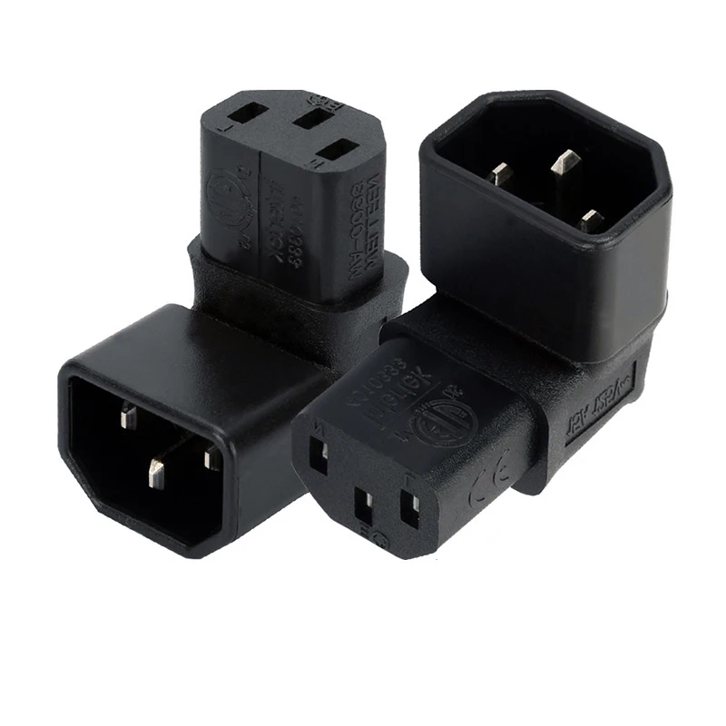 

10pcs C14-C13 IEC Male C14 to Up Direction Right Angled 90 Degree Female C13 Conversion Socket AC Power Adapter Conveter