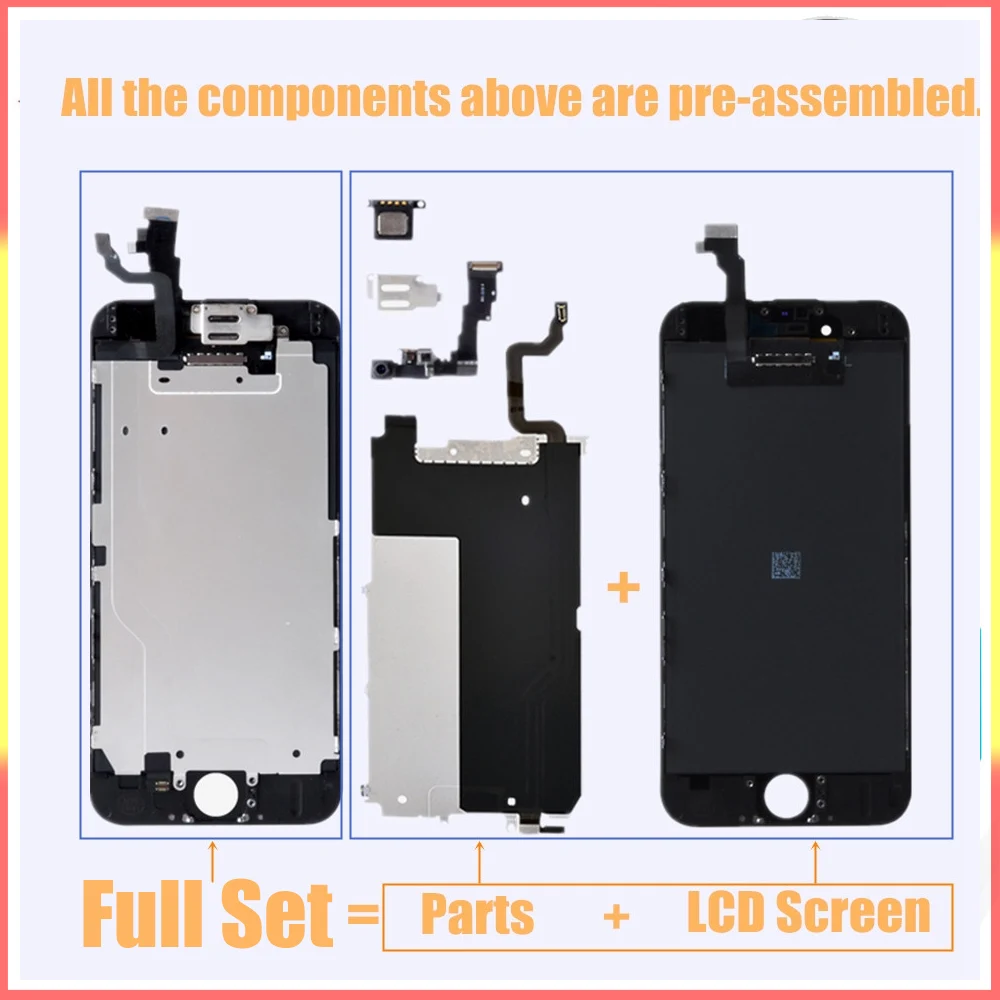 Полная сборка ЖК дисплей дигитайзер для iPhone 6S качество AAA lcd 3D сенсорный экран 6 Plus