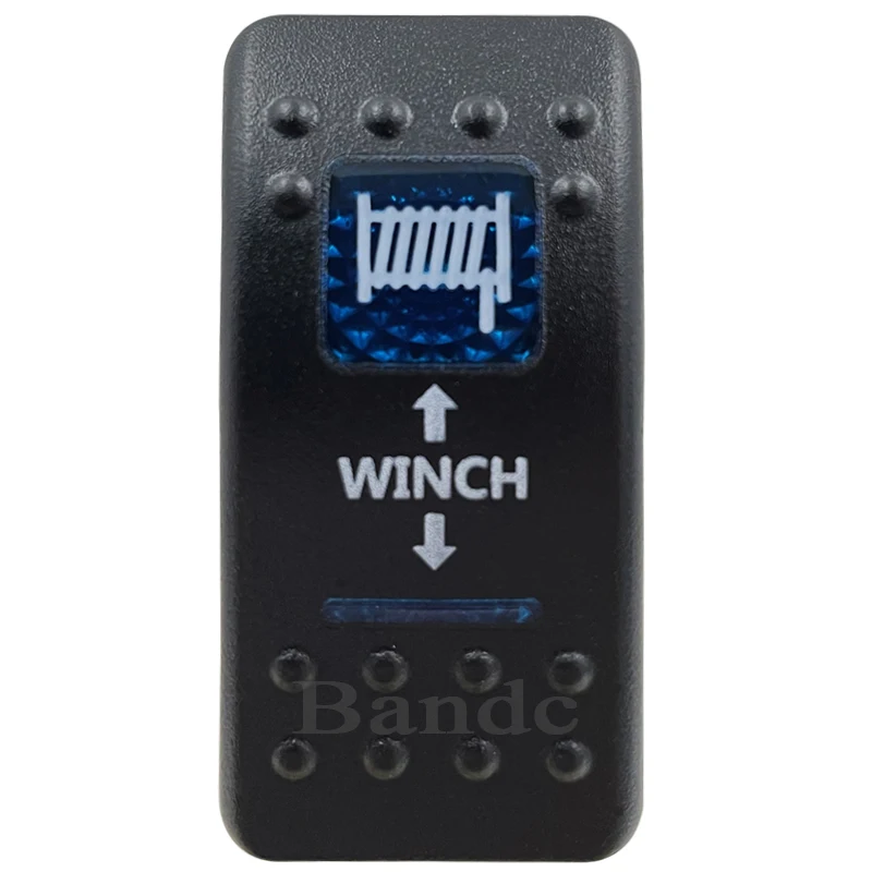 

Cover Cap Only！Car Boat RV WINCH IN OUT Rocker Switch Cover Cap Blue Window Labeled Control Cap Accessories