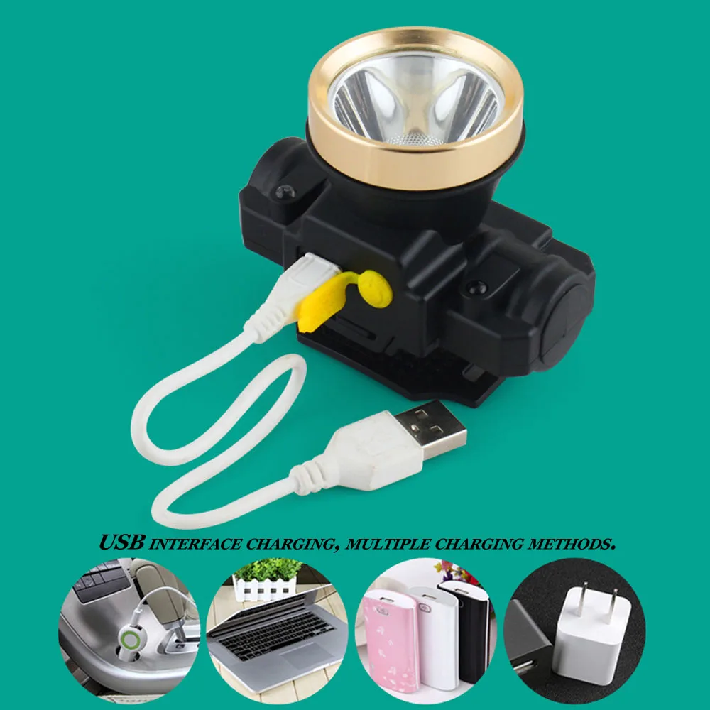 

USB Rechargeable LED Waterproof Outdoor Night Fshing Induction Strong Headlight for Long Shots 18650 Battery Working Headlamp